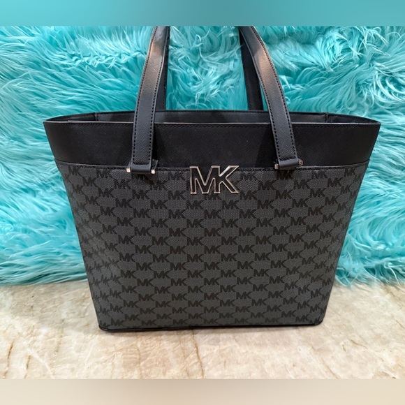Michael Kors FLORENCE LG TOTE Black Leather Purse Handbag